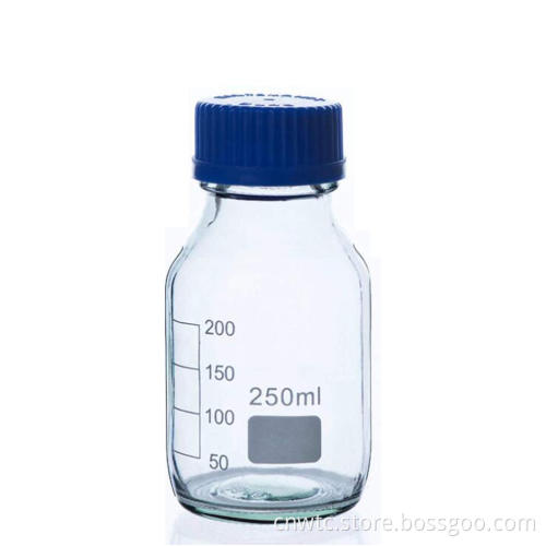 Professional Borosilicate 3.3 Glass Graduated Media Storage Reagent Bottles Equipped with GL45 Screw Caps